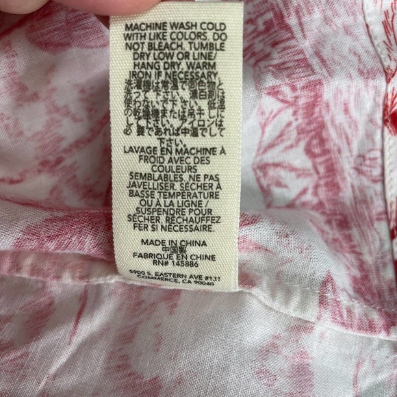 THE GREAT Red and White Palm Women's Top - Picture 11 of 11